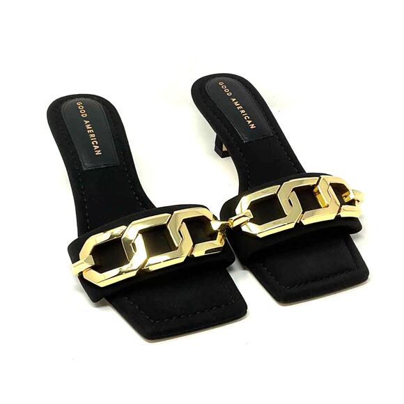 Good American Slide Sandal Mules Neoprene Black001 Size 6 GA090N-X - Picture 1 of 9